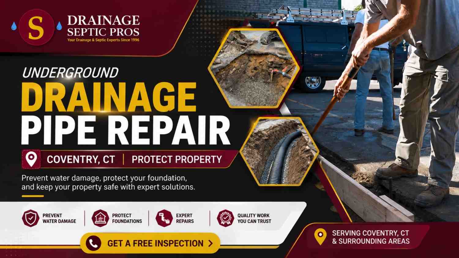 Avoid Property Damage With Professional Underground Drainage Pipe Repair Coventry, CT